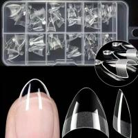 120 puntas cuadradas ultracortas, gel suave, cobertura total, uñas postizas semimate, transparentes, preformadas, puntas de extensión de uñas 12S - details 1