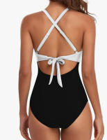 Nueva bolsa suave de una pieza traje de baño cruzado bikini con tirantes en la espalda traje de baño ajustado - details 25