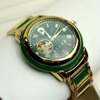 DUGARY Tourbillon mechanical watch men transparent back jade 43mm Wristwatches Salute Chairman Mao Relojes Para waterproof - details 3