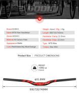 Manillar de Carbono DODICI para MTB Plano o Inclinado 31.8*690/720/740mm Agarre de Bicicleta Matt - details 1