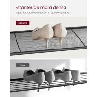 Organizador de almacenamiento con 4 estantes de malla y gran superficie para bolsas, para la entrada. - details 2
