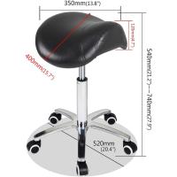 Taburete Ajustable Trabajo Taburete con Ruedas para peluquería Cocina Oficina salón de Belleza, Silla giratoria heces (Negro) - details 2