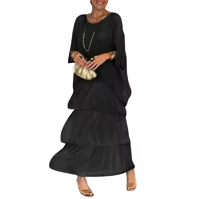 Vestido holgado de estilo artístico para mujer - 1