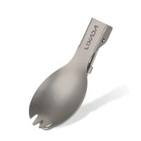 Vajilla plegable de titanio pulido mediano Lixada Spork, utilizada para cenas al aire libre, VIES, camping, mochilas - details 30
