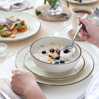 Vancasso-vajilla de cerámica de color crema Navia, juego de 16 piezas con plato de cena, plato de postre, tazón de 800ml, juego de tazas y vajilla - details 5