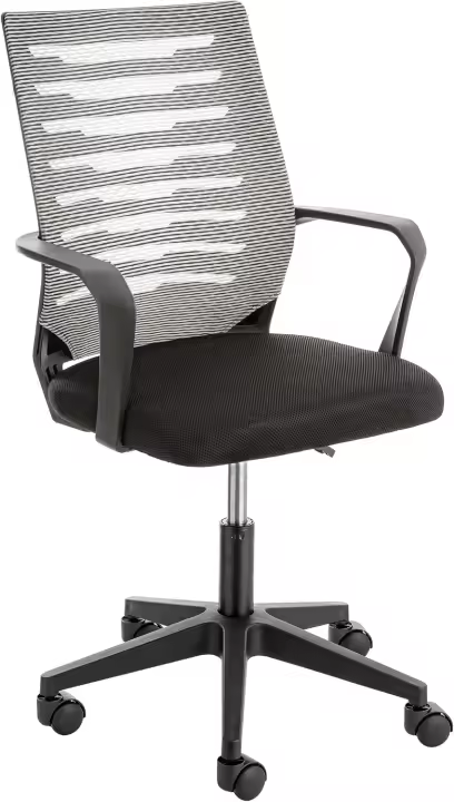 Silla de Oficina Giratoria Acolchada, Sillón de Oficina con Altura Regulable y Reposabrazos, con Asiento Ergonómico, Color Gris - 1
