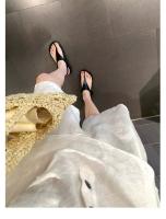 Sandalias de mujer de estilo romano con nicho de fondo plano de vacaciones con punta retro en espiga de temperamento minimalista - details 16