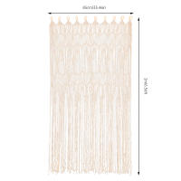 Cortinas de macramé tejidas a mano, divisor de habitación colgante de 2 paneles, cortinas bohemias decorativas para armario y pared - details 1