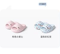 Lindo lindo tiburón azul zapatillas a cuadros ropa exterior de las mujeres hogar fondo grueso antideslizante pareja zapatillas frescas - details 10