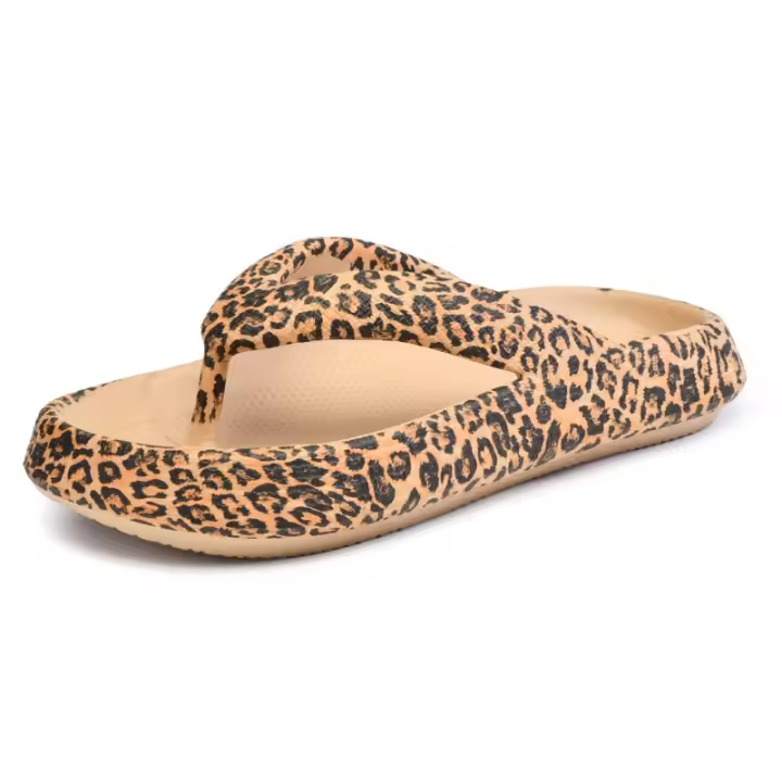 Verano de las Mujeres Chanclas de Leopardo Diseño Zapatillas Plataforma Zueco Sandalias de Playa Casual al Aire Libre Zapatilla Zapatos de Interior Pareja 36-47 - 1