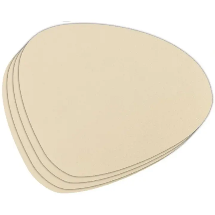 Manteles Individuales y Posavasos de Cuero Salvamanteles Lavables de PVC Juego de 4 Gris Negro - 1