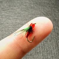 5/10 Uds señuelo de Pesca con mosca biónicos mosquitos moscas cabeza roja/UV Abdominal moscas húmedas Ninfa Streamer Pesca Artificial cebo Pesca para lubina trucha Lucio salmón - details 5