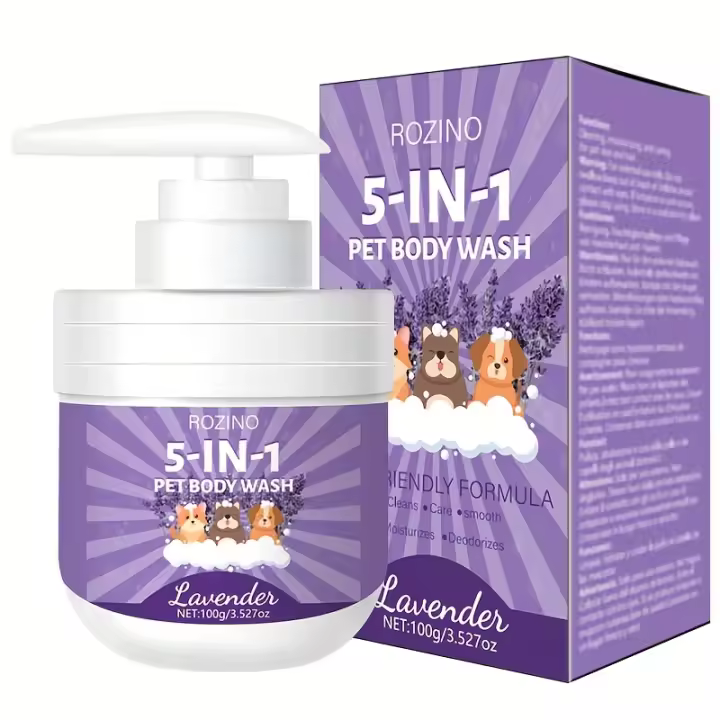 Champú para Mascotas Rozino Lavanda 100g Fórmula Suave y No Irritante para Todos los Tipos de Piel - 1