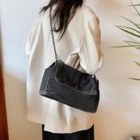 Bolso de hombro versátil y elegante de moda 2015 con correa de cadena - Casual, azul y blanco, gran capacidad, correa fija, forro de poliéster, bolso de mano - details 5