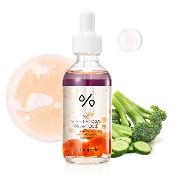 Ampolla de aceite de liposoma Hot Dr.Ceuracle PLC - Suero facial coreano con vitamina K para tonificar la piel por la noche y aliviar las imperfecciones (50 ml / - 1