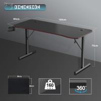 Escritorio de Juegos de Fibra de Carbono Ergonómico con Alfombrilla para Ratón, Soporte para Auriculares y Agua - details 11