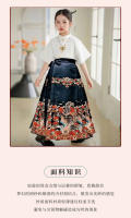 Conjunto de falda con cara de caballo para niña, estilo chino, Hanfu diario para niños, disfraz antiguo, media falda, tesoro de mujer, fino de verano - details 4