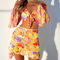 Nuevos estampados tendencias playa faldas bikinis 4 piezas trajes de baño - details 8