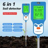 Girando 90 °   Probador 6 en 1, Fertilidad, pH, Temperatura, Humedad, Luz, Medidor de Humedad, LCD, Detector de pH, Planta, Jardín, Suelo - details 0