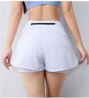 Pantalones cortos de yoga con bolsillos para deportes activos con cintura elástica y capa para correr de secado rápido para mujer - details 5