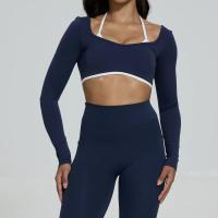 Camiseta Deportiva de Dos Piezas para Mujer Top de Yoga Seco y Adelgazante Manga Larga Para Correr - details 2
