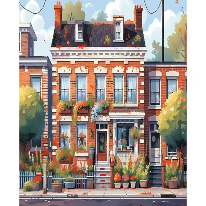 RUOPOTY-pintura acrílica por números para adultos, imagen artística de pared de construcción, pintura de paisaje para decoración del hogar, artesanía - 1