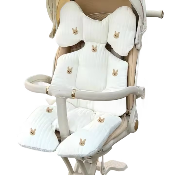 Cojín Universal y Cómodo para asiento de cochecito, cochecito de juguete para Bebé Bonito, agradable a la ropa, forro de asiento con borde de Oso Infantil, almohadilla para Niño pequeño - 1