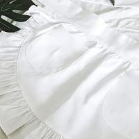 Nuevo Delantal para ayudante en limpieza de estilo europeo, delantal de cocina con bolsillos dobles, delantal de cocina antiincrustante para mujer, medio delantal - details 4