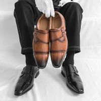 Zapatos de hombre con punta en pico, zapatos de vestir, zapatos formales con hebilla a la moda para adultos - details 1