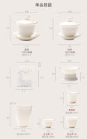 Yangzhi-Juego de cerámica de Jade Kung Fu para beber té, taza de feria de degustación de un solo olor, cuenco con cubierta de porcelana blanca - details 3