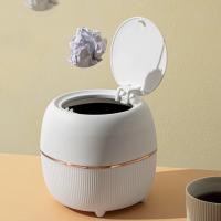 Cubo de basura de escritorio, Mini Papelera de reciclaje, estilo nórdico, creativo, tipo prensado, para oficina y hogar - details 5