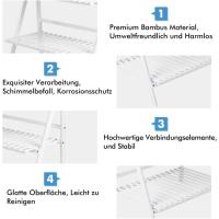 3 Niveles, Soporte Plegable para Plantas Escalera para Flores de Estantería para Plantas en Bambú Decorativo para Macetas para Jardín Terraza Balcón 70 x 40 x 96 cm - details 2