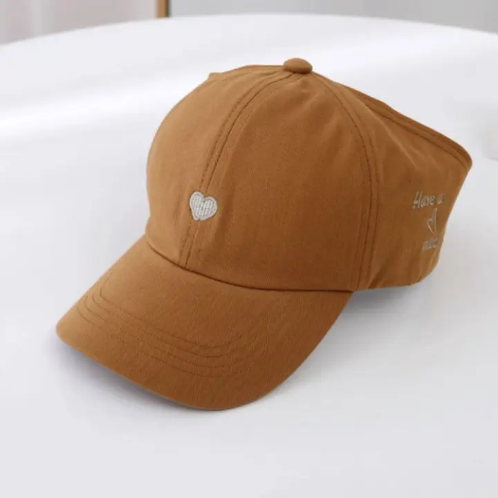 Sombrero de copa medio vacío de estilo coreano, sombrero sombreado, sombrero Anti-UV para el sol, sombrero para el sol para niños, sombrero de playa sin tapa con corazón de amor, sombrero con visera para niños - 1
