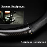 Cubierta de volante de fibra de carbono para Hyundai, accesorios de coche de cuero negro, 15" - details 2