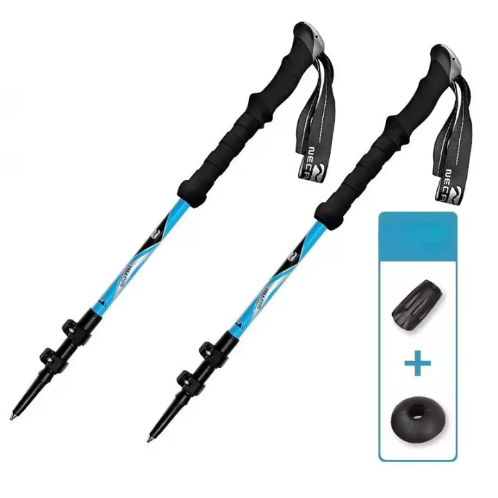 Palos de Senderismo Nórdicos de Fibra de Carbono 2Pcs Ajustables y Telescópicos Ultraligero para Camping y Excursionismo - 1