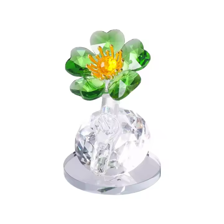 Nueva serie de plantas, estatua de flor de cristal, estatuilla, exquisita decoración de mesa, adorno de coche 3D hecho a mano, decoración del hogar - 1