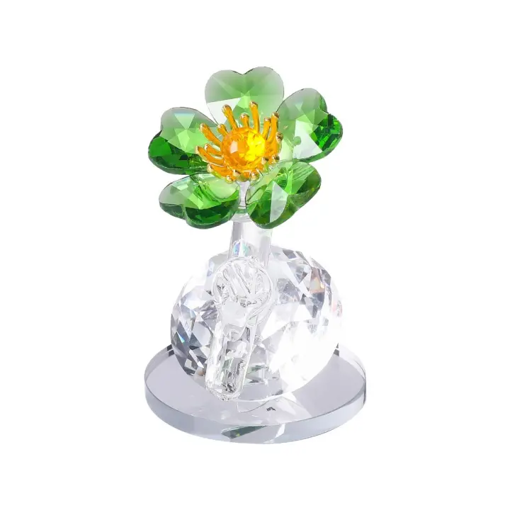 Nueva serie de plantas, estatua de flor de cristal, estatuilla, exquisita decoración de mesa, adorno de coche 3D hecho a mano, decoración del hogar - 1