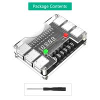 Fuente de alimentación ATX, tablero de ruptura con estuche acrílico, 3,3 V, 5V, 12V, -12V, voltaje de salida y 12 puertos USB, salida máxima de 3A - details 5