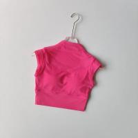 Traje de Yoga de Malla Falsa de Dos Piezas Sujetador Deportivo Transpirable de Manga Corta de Secado Rápido Camiseta Exterior de Poliéster - details 4