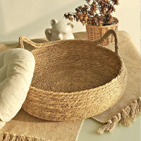 Cesta de cama tejida de ratán para gato, cojín redondo para rascar, cama trenzada de ratán para el hogar, coche, viajes al aire libre - details 4