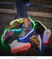 Zapatillas de tenis con luces LED para niños, zapatos de alta calidad con cargador USB, zapatillas luminosas de moda para niños - details 2