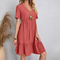 Vestidos de mujer con faldas holgadas, manga corta, casual, estilo túnica, fluido. - details 5