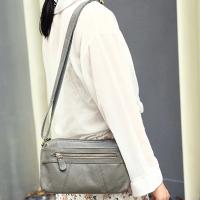 Bolso cruzado para mujeres Correa ajustable, cierre de cremallera, múltiples compartimentos, bolso casual suave Ideal para trabajo, viajes, uso diario En khaki, rojo profundo, blanco, rojo, vino, negro Bolso de mano elegante de poliéster - details 4