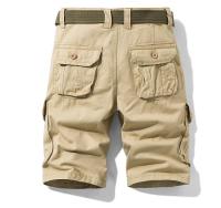 Pantalones cortos cargo con múltiples bolsillos de camuflaje de algodón para hombre - details 3