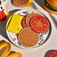 Posavasos de hamburguesa bonito para decoración de mesa, mantel individual antideslizante creativo, resistente al calor, almohadilla para taza antiescaldado, regalo, 6/9/12 Uds. - details 2