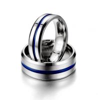 Anillo de Aleación TC4 con Ranura Azul Plano de Acero de Titanio Suave 8mm, 9mm, 10mm - details 2