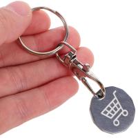 Llaves de Acero Inoxidable Pequeño Colgante de Moneda de Metal con Carrito de Compras 4 Pcs - details 6