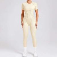 Conjunto de yoga sin costuras para mujer, yoga para mujer, sujetador deportivo acanalado, body de gimnasio, tres piezas de ropa deportiva, 1/2 pieza. - details 17