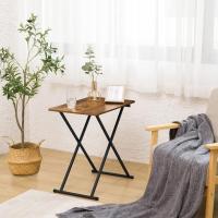 Mesa Plegable Ajustable de Altura Estilo Rústico Marrón Ideal para Sofá y Escritorio Portátil - details 7