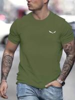 Verano de los hombres tamaño suelto 100% algodón estampado de pájaros Slim Fit Casual cuello redondo manga corta camiseta Top - details 13